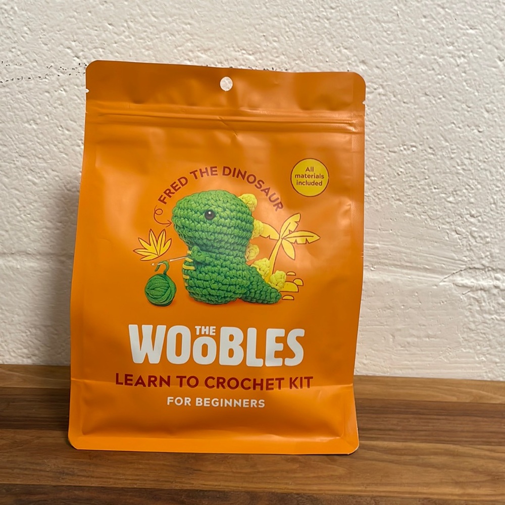 The Woobles Fred the Dinosaur Beginner Crochet Kit